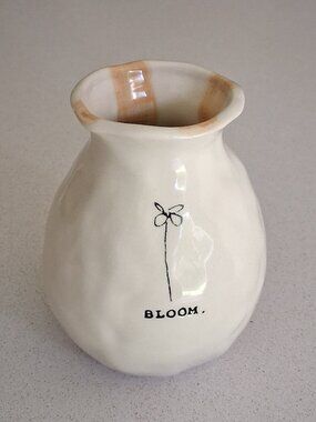 Rae Dunn White Ceramic "BLOOM" Bud Vase